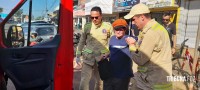 Idosa de 70 anos é socorrida pelo Siate após queda de bicicleta no Porto Meira