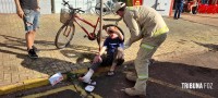 Idosa de 70 anos é socorrida pelo Siate após queda de bicicleta no Porto Meira