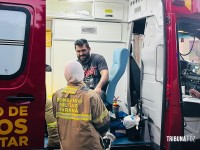 Incêndio em residência mobiliza Corpo de Bombeiros e deixa homem ferido no Lagoa Dourada em Foz do Iguaçu