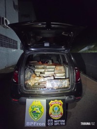 BPFRON e Polícia Federal apreendem 579,9 Kg de maconha em Itaipulândia