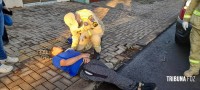 Motociclista atropela cachorro, sofre queda e é socorrido pelo Siate no Bairro Porto Meira