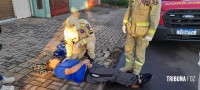 Motociclista atropela cachorro, sofre queda e é socorrido pelo Siate no Bairro Porto Meira