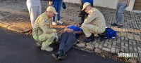 Motociclista atropela cachorro, sofre queda e é socorrido pelo Siate no Bairro Porto Meira