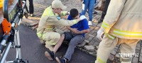 Motociclista atropela cachorro, sofre queda e é socorrido pelo Siate no Bairro Porto Meira
