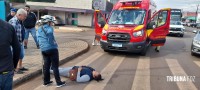 Idosa de 71 anos de idade é socorrida pelo Siate após queda de triciclo elétrico no Porto Meira