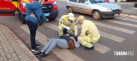 Idosa de 71 anos de idade é socorrida pelo Siate após queda de triciclo elétrico no Porto Meira
