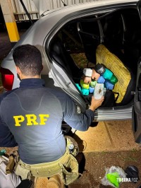 PRF apreende 15 quilos de haxixe escondidos no tanque de combustível de veículo na BR-277 em Santa Terezinha de Itaipu