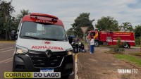 Acidente gravíssimo entre moto elétrica e carro deixa jovem de 19 anos ferido em Santa Helena