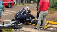 Acidente gravíssimo entre moto elétrica e carro deixa jovem de 19 anos ferido em Santa Helena