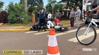 Acidente gravíssimo entre moto elétrica e carro deixa jovem de 19 anos ferido em Santa Helena