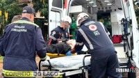 Acidente gravíssimo entre moto elétrica e carro deixa jovem de 19 anos ferido em Santa Helena