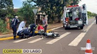 Acidente gravíssimo entre moto elétrica e carro deixa jovem de 19 anos ferido em Santa Helena