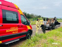 Condutora fica ferida após ser fechada por outro veículo e capotar na Perimetral Leste