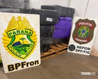 BPFRON e Polícia Federal apreendem 143 Kg de maconha durante patrulhamento fluvial em Foz do Iguaçu