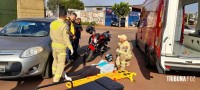 Passageira de moto é socorrida pelo Siate após colisão no Porto Meira
