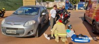 Passageira de moto é socorrida pelo Siate após colisão no Porto Meira