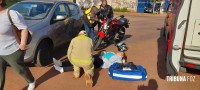 Passageira de moto é socorrida pelo Siate após colisão no Porto Meira