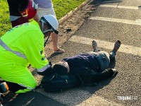 Motociclista atinge pedestre ao cruzar a BR-277 e duas mulheres ficam feridas em Foz do Iguaçu