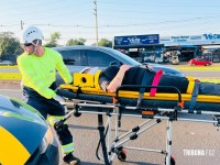 Motociclista atinge pedestre ao cruzar a BR-277 e duas mulheres ficam feridas em Foz do Iguaçu