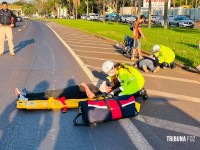 Motociclista atinge pedestre ao cruzar a BR-277 e duas mulheres ficam feridas em Foz do Iguaçu