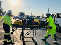 Motociclista atinge pedestre ao cruzar a BR-277 e duas mulheres ficam feridas em Foz do Iguaçu