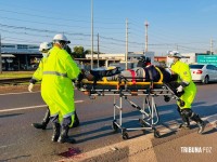 Motociclista atinge pedestre ao cruzar a BR-277 e duas mulheres ficam feridas em Foz do Iguaçu
