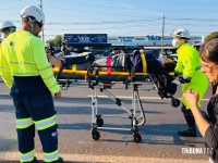 Motociclista atinge pedestre ao cruzar a BR-277 e duas mulheres ficam feridas em Foz do Iguaçu
