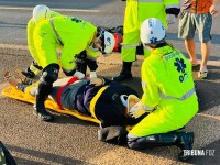 Motociclista atinge pedestre ao cruzar a BR-277 e duas mulheres ficam feridas em Foz do Iguaçu