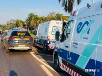 Motociclista atinge pedestre ao cruzar a BR-277 e duas mulheres ficam feridas em Foz do Iguaçu
