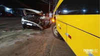Acidente na Rua Caçador deixa motorista ferido em São Miguel do Iguaçu