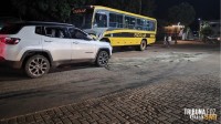 Acidente na Rua Caçador deixa motorista ferido em São Miguel do Iguaçu
