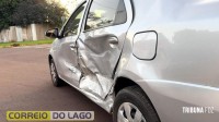 Criança fica ferida após colisão entre dois veículos em Santa Helena