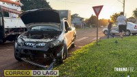 Criança fica ferida após colisão entre dois veículos em Santa Helena
