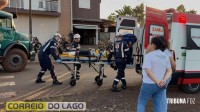 Motociclista fica ferido após colisão com caminhão no distrito de Sub-Sede em Santa Helena