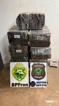 PF e PM prendem cinco pessoas e apreendem 205,4 Kg de maconha em Foz do Iguaçu