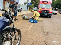 Siate socorre motociclista que bate na lateral de veículo no bairro Três Lagoas 