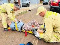 Siate socorre motociclista que bate na lateral de veículo no bairro Três Lagoas 