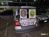 PF e PM apreendem veículo com 6 mil maços de cigarros em Foz do Iguaçu