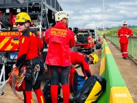 Bombeiros de três estados realizam treinamento de resgate em águas rápidas no Rio Iguaçu