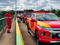 Bombeiros de três estados realizam treinamento de resgate em águas rápidas no Rio Iguaçu