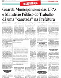 INSEGURANÇA: Guarda some das UPAs e Ministério Público do Trabalho dá uma “canetada” na Prefeitura