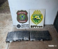 PF e PM apreendem 25 Kg de maconha após travessia de embarcação em Foz do Iguaçu