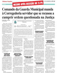 Comando da Guarda Municipal manda à Corregedoria servidor que se recusou a cumprir ordem questionada na Justiça