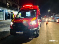 Acidente entre duas motos deixa uma pessoa ferida no Bairro Três Bandeiras em Foz do Iguaçu