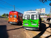 Motociclista sofre queda, fica ferido e acaba socorrido na Vila Brás em Foz do Iguaçu