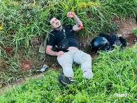 Colisão entre duas motos deixa três pessoas feridas na BR-277 na região do Bairro Três Lagoas