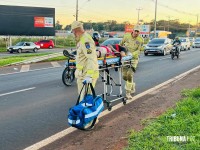 Colisão entre duas motos deixa três pessoas feridas na BR-277 na região do Bairro Três Lagoas