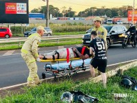 Colisão entre duas motos deixa três pessoas feridas na BR-277 na região do Bairro Três Lagoas