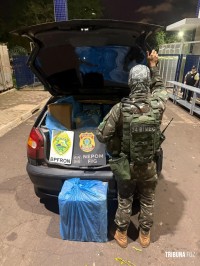 PF, PM e Exército Brasileiro apreendem 7.500 maços de cigarros contrabandeados em Foz do Iguaçu