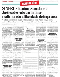 SINPREFI tentou esconder e a Justiça derrubou a liminar reafirmando a liberdade de imprensa